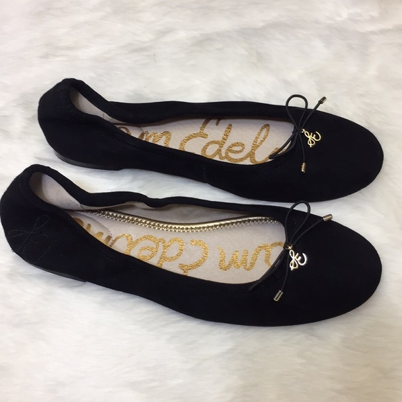 Sam edelman black suede flats Clearance
